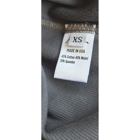 Rowan Dylan Knit Maxi Dress Faded Black Ribbed Side Slit American Made XS - Picture 6 of 10